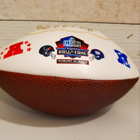2002 Hall Of Fame Mini Football Texans Giants Jim Kelly Collectable Ball - Picture 1 of 2